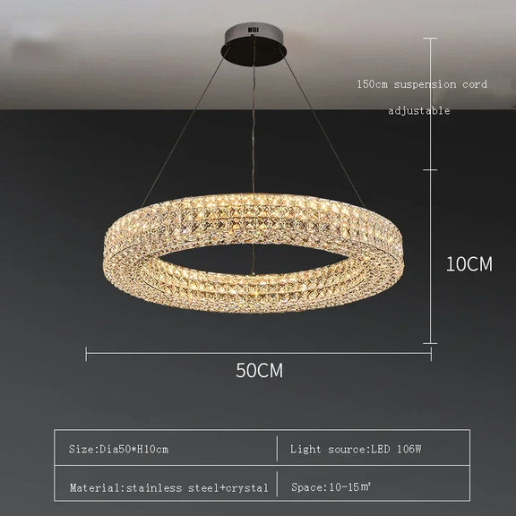 Modern crystal LED ceiling lamp for living room