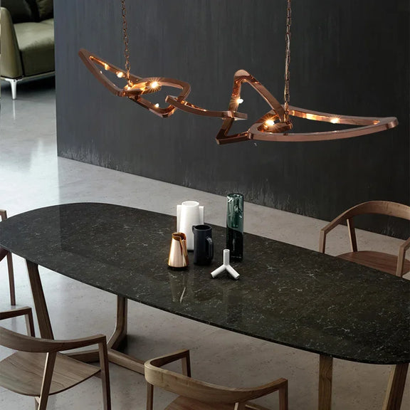 Sculptural Stainless Steel Pendant Lamp – Modern Design