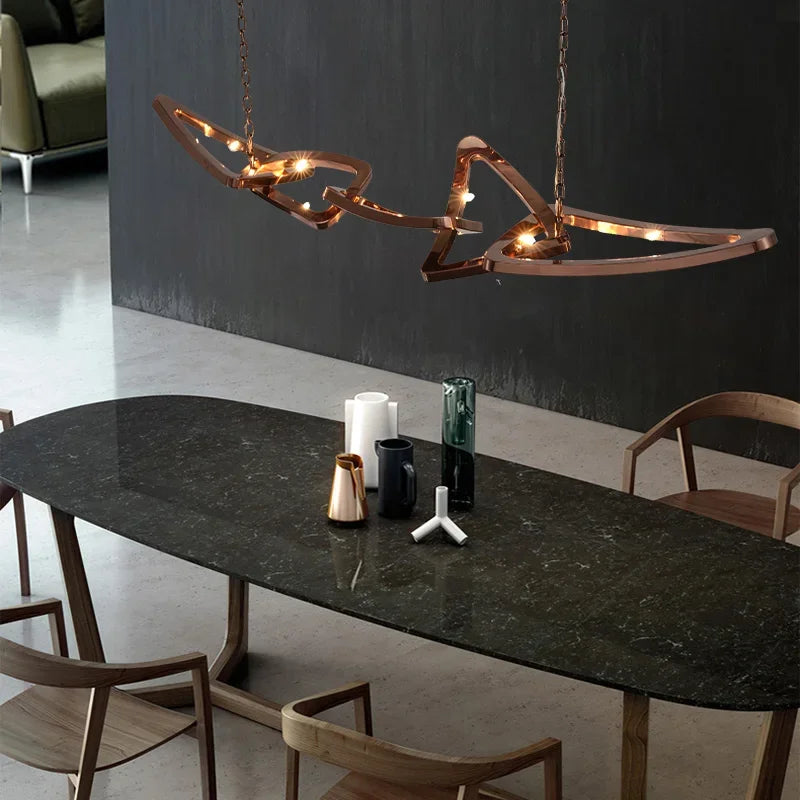 Sculptural Stainless Steel Pendant Lamp – Modern Design