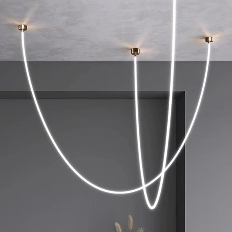 Modern curved pendant light for dining room