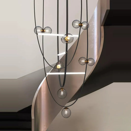 Adjustable sculptural pendant light for luxury interiors