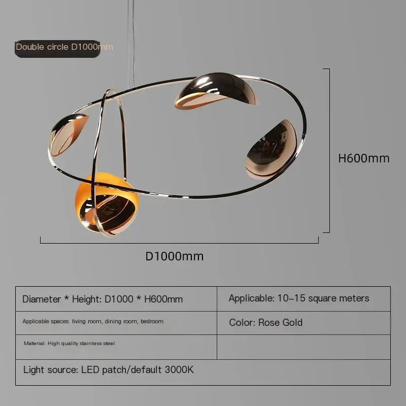 Black LED chandelier for contemporary interiors