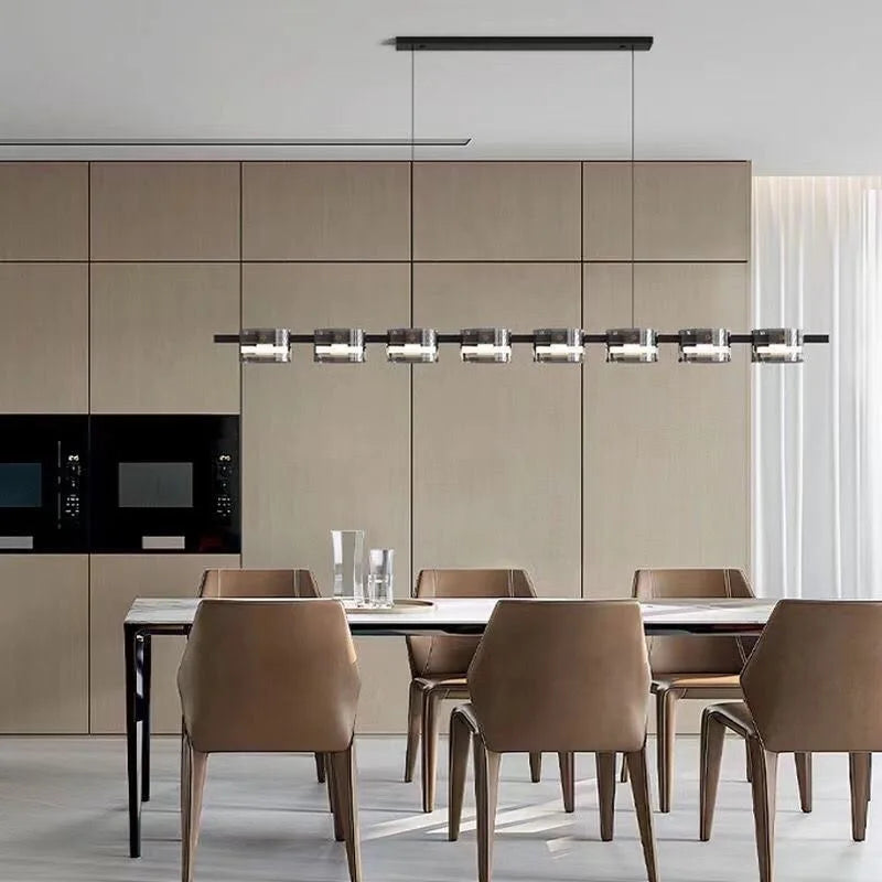 Close-up smoked glass cylinder LED head