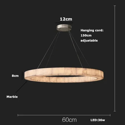 Suspended halo chandelier height adjustable