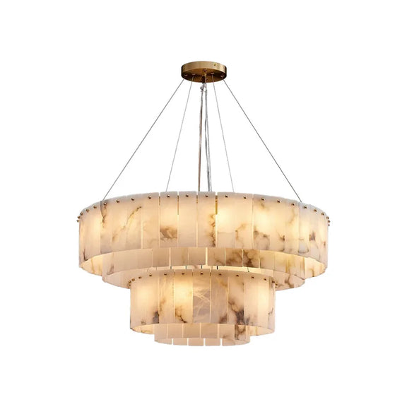 High-end oval hanging light for living area