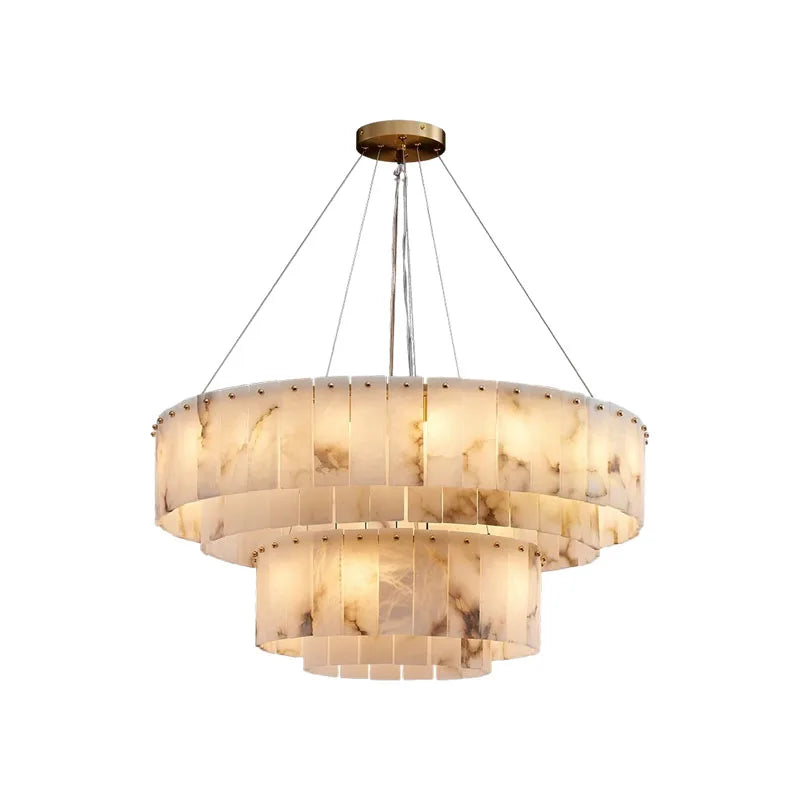High-end oval hanging light for living area