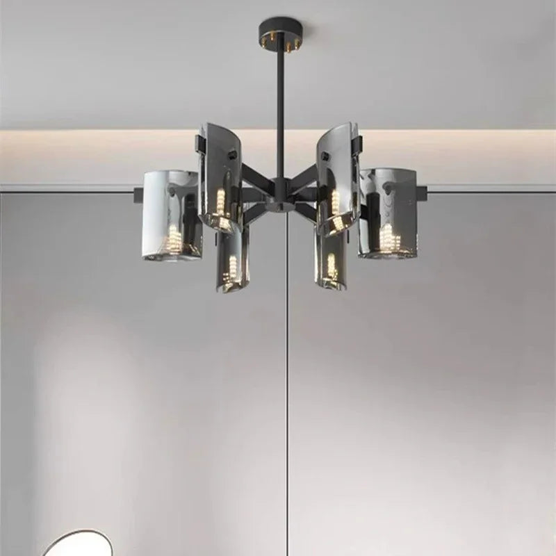 Luxury smoked-glass pendant lighting fixture