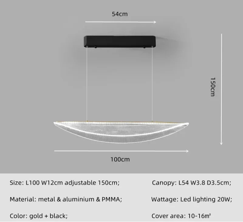 Minimalist acrylic hanging lamp for dining