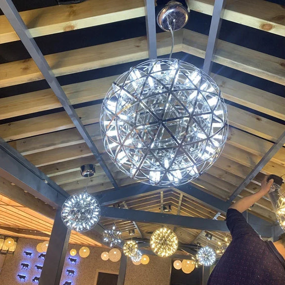 Modern spherical chandelier for dining area