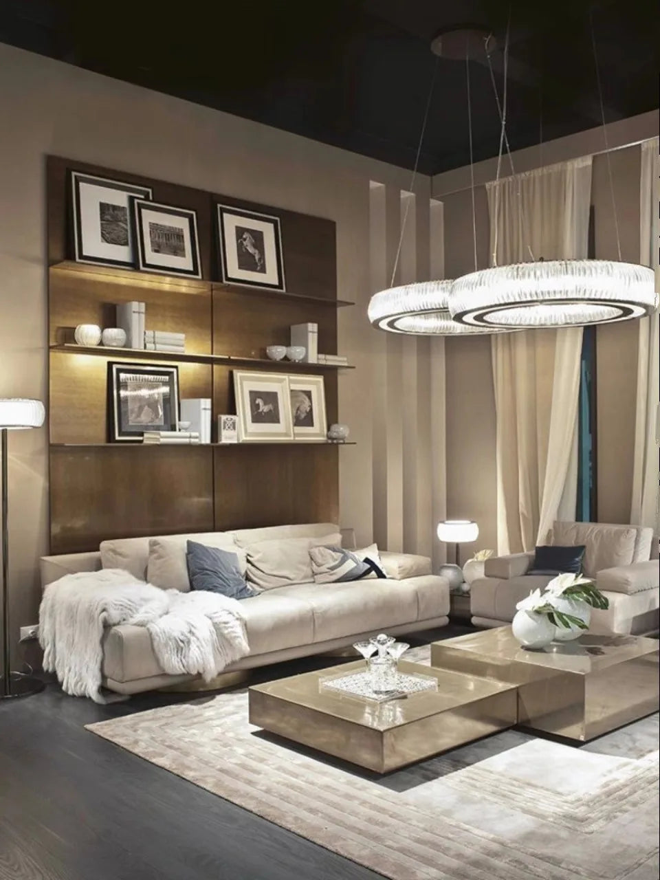 Minimalist gold ring chandelier modern LED lighting