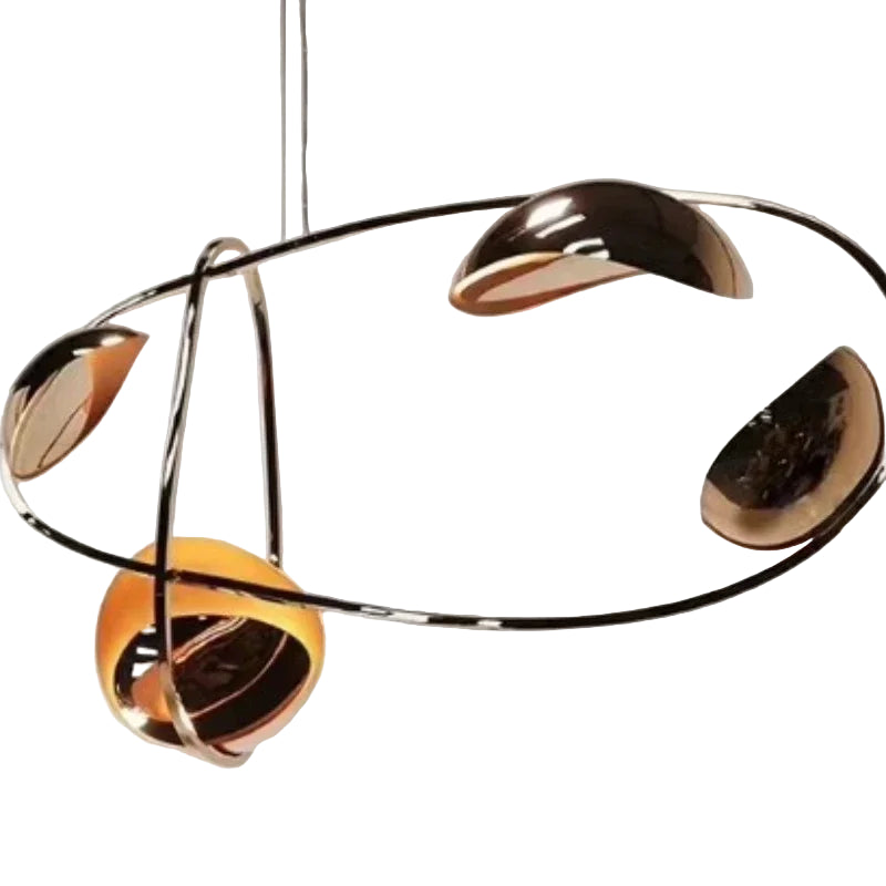 Close-up of curved artistic LED lamp design