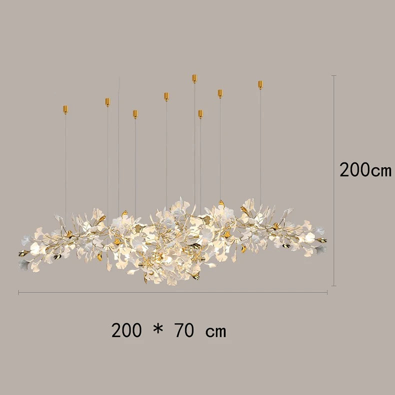 Artistic waterfall ceiling light cluster design