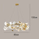 Gold and white cascading pendant light double-height
