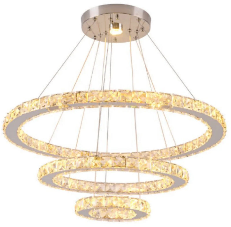 Crystal chandelier lighting warm white effect