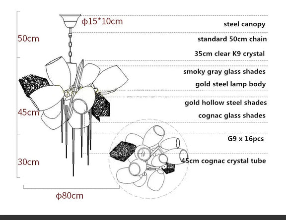 Decorative dining room chandelier ultra-modern design