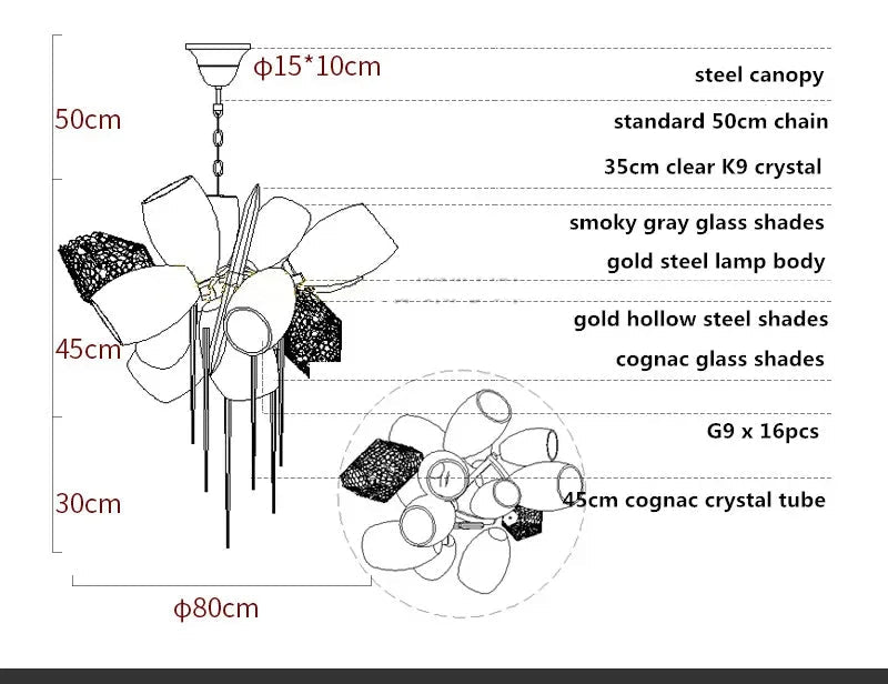 Decorative dining room chandelier ultra-modern design