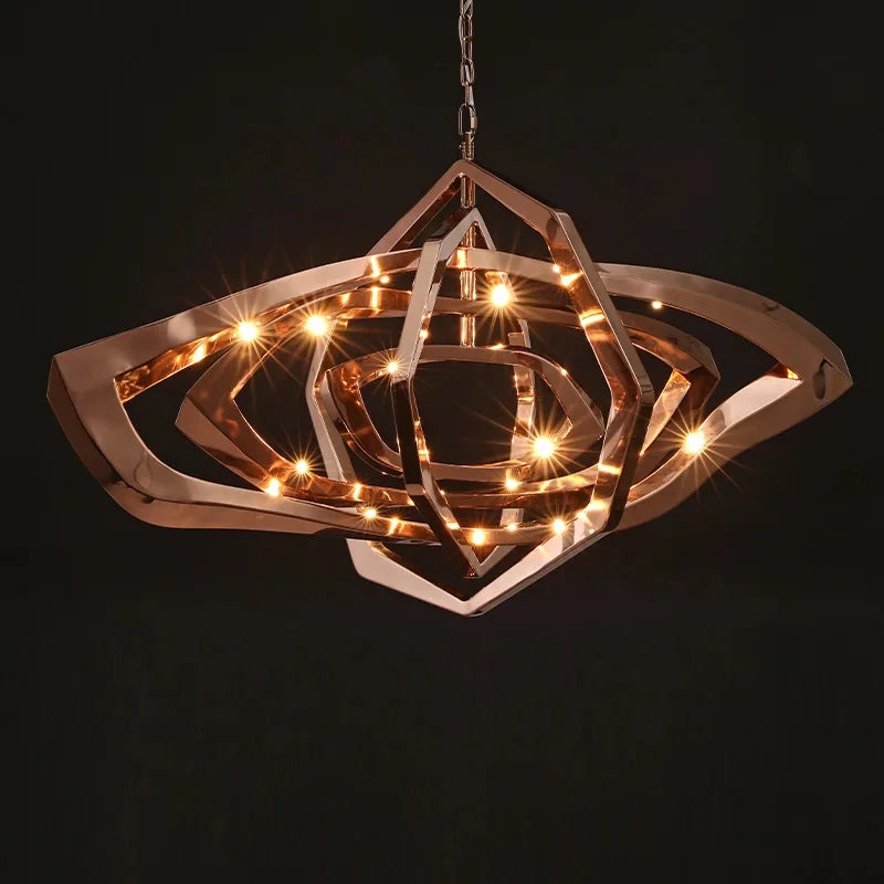 Sculptural pendant light modern dining room design