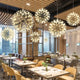 Luxury starburst lighting fixture hanging from ceiling