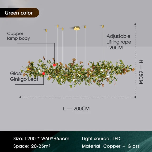 Green decorative pendant lighting for modern villas