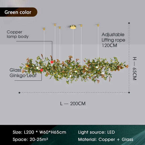 Green decorative pendant lighting for modern villas