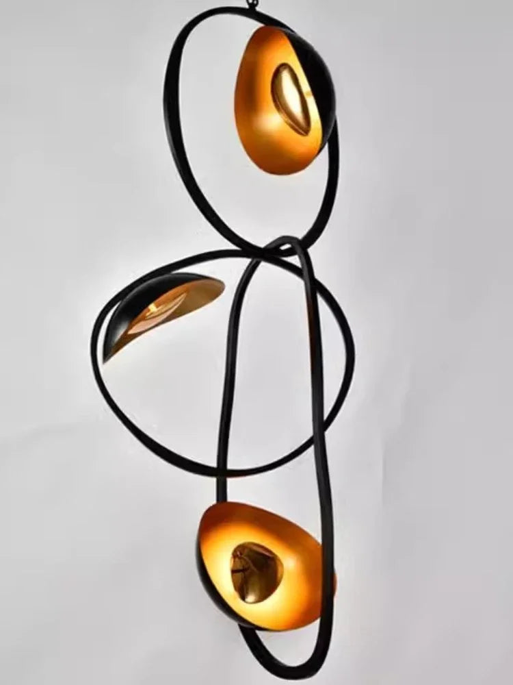 Modern sculptural pendant light for dining room