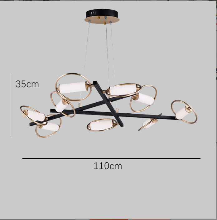 Nordic LED Ring Beam Chandelier – Modern Pendant Light for Kitchen Island, Dining & Living Room