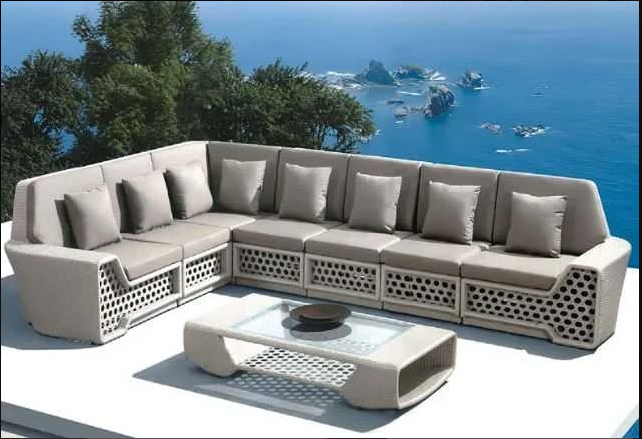 Leisure sofa set with woven PE rattan, perfect for outdoor use, including a complete rattan sofa set for restaurants and other spaces