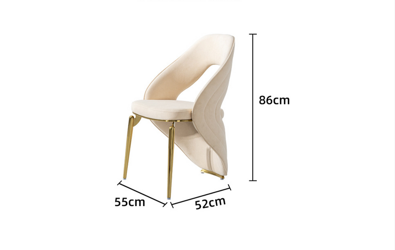 Luxury Curved Back Dining Chair – Modern Leather Upholstered Design for Home & Hotel