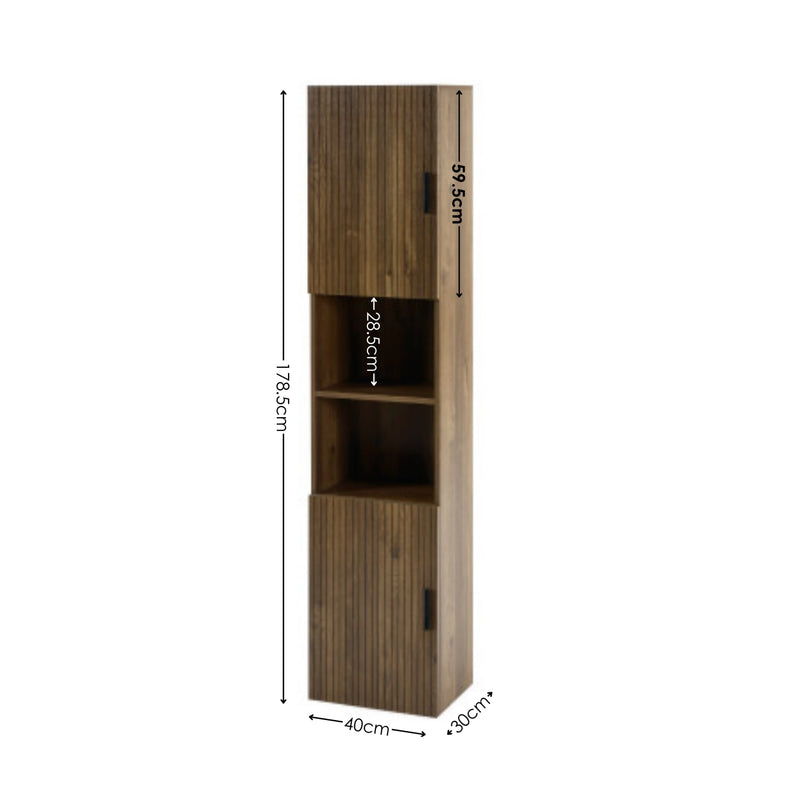 Hampshire 40cm Tall Bathroom Storage Cabinet - Textured Melamine
