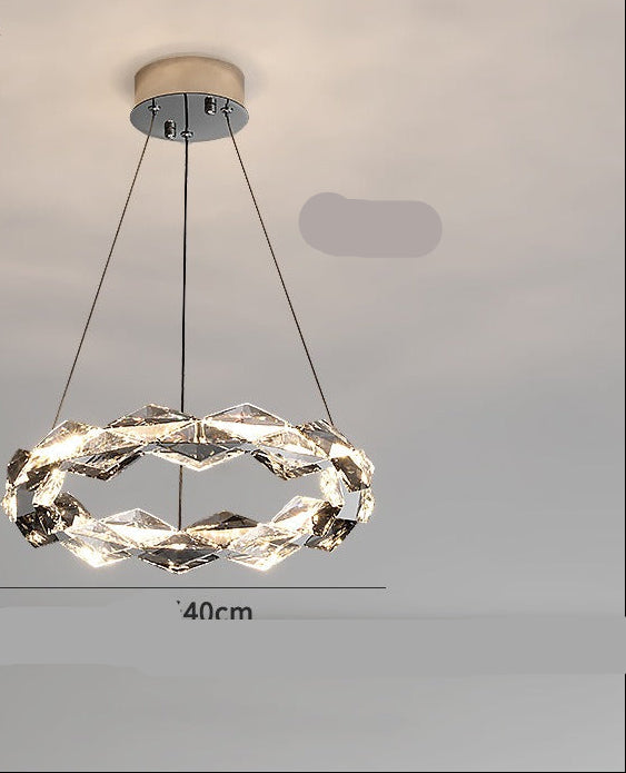 Crystal Halo Ring Chandelier – Modern LED Pendant