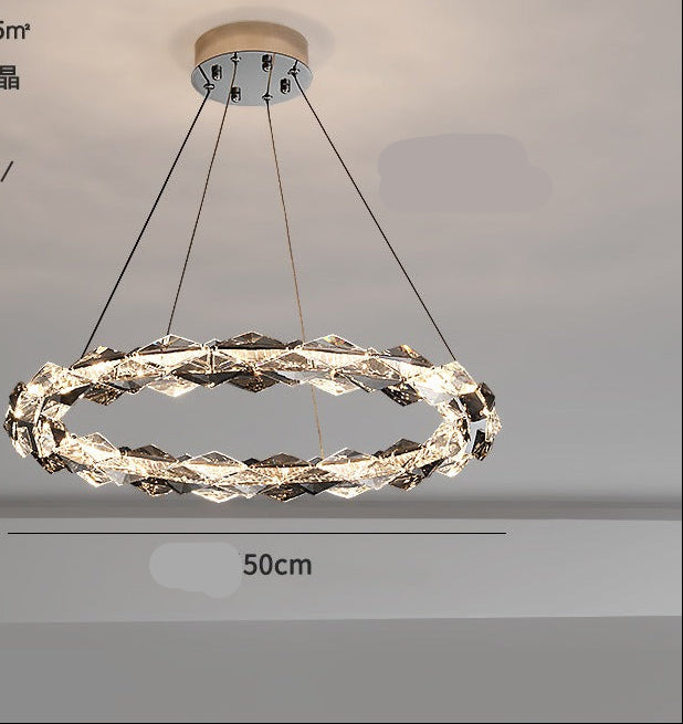 Crystal Halo Ring Chandelier – Modern LED Pendant