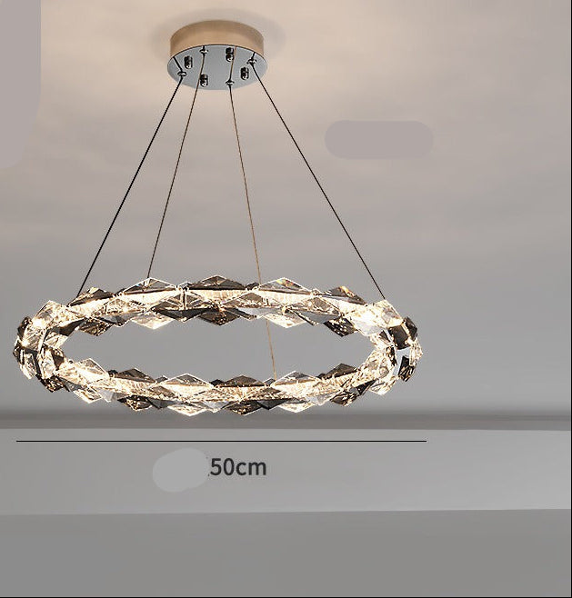 Crystal Halo Ring Chandelier – Modern LED Pendant