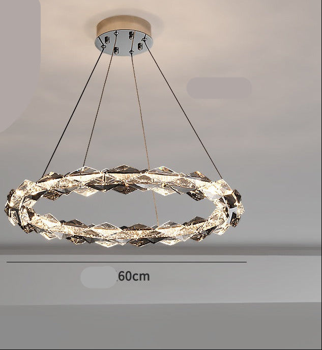Crystal Halo Ring Chandelier – Modern LED Pendant