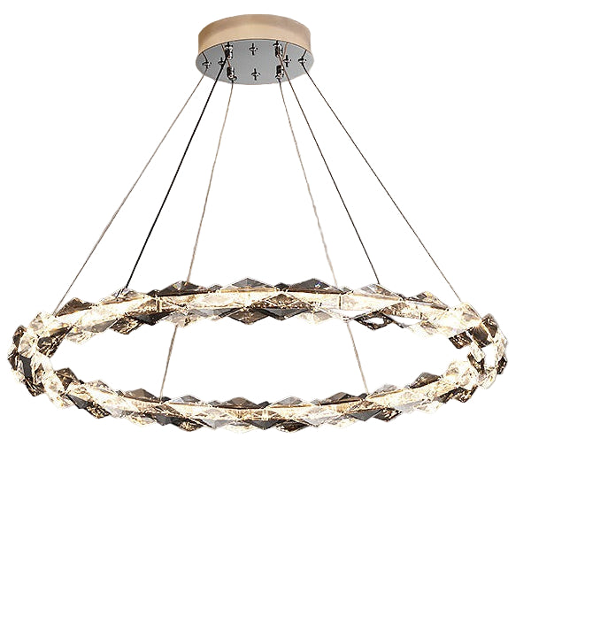Crystal Halo Ring Chandelier – Modern LED Pendant