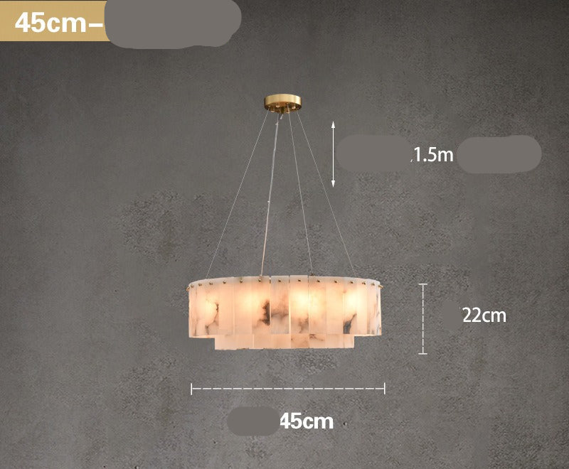 Luxury Alabaster Oval Chandelier – Modern Designer Pendant Light