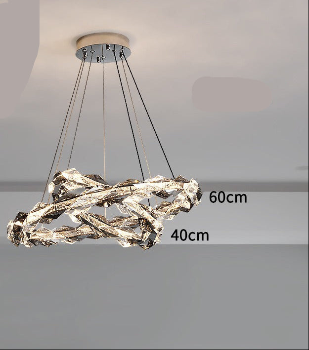 Crystal Halo Ring Chandelier – Modern LED Pendant