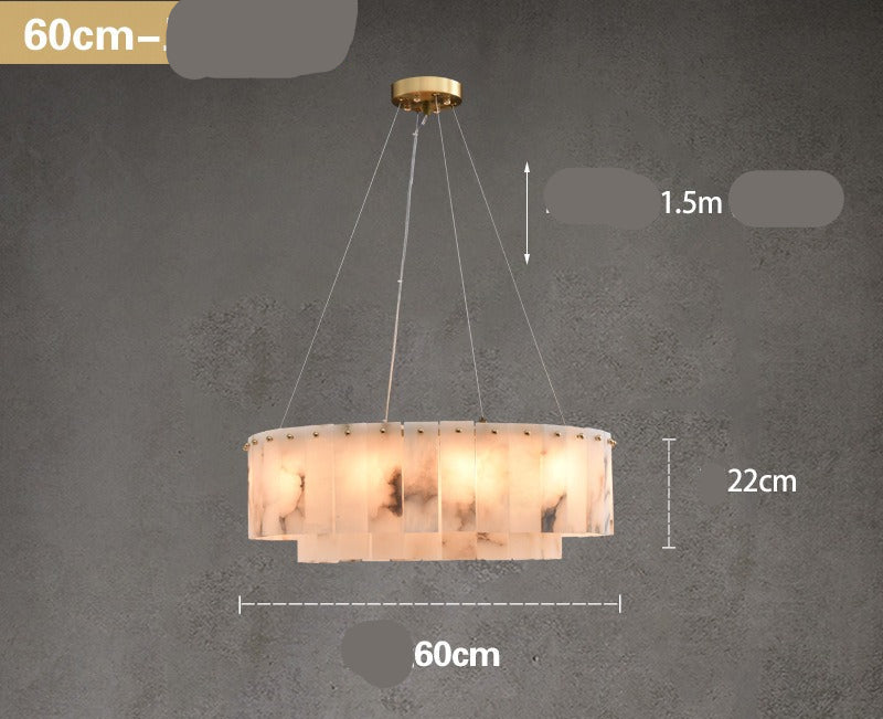 Luxury Alabaster Oval Chandelier – Modern Designer Pendant Light