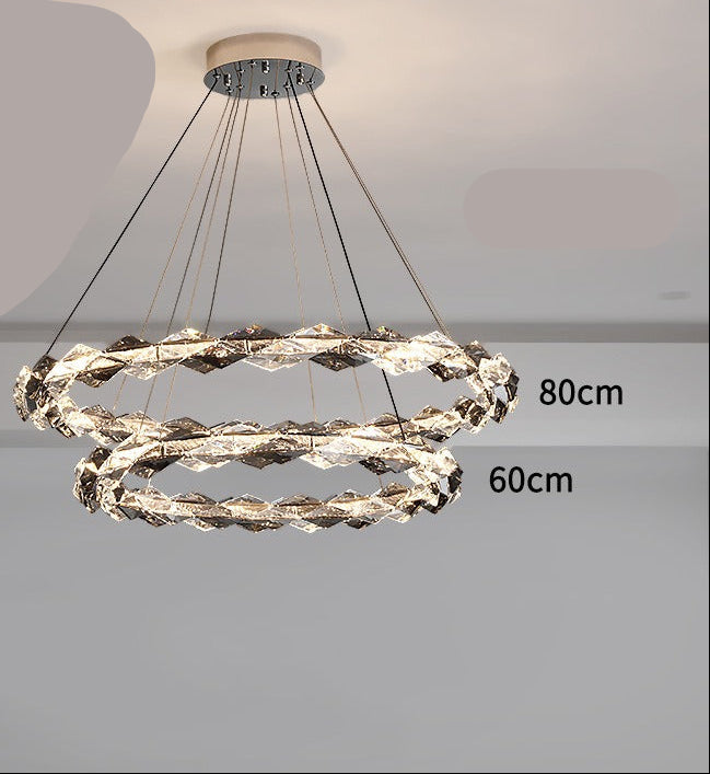 Crystal Halo Ring Chandelier – Modern LED Pendant