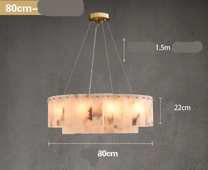 Luxury Alabaster Oval Chandelier – Modern Designer Pendant Light