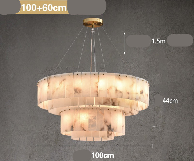 Luxury Alabaster Oval Chandelier – Modern Designer Pendant Light