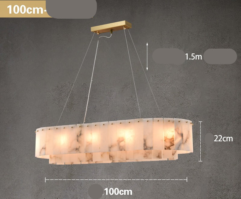 Luxury Alabaster Oval Chandelier – Modern Designer Pendant Light