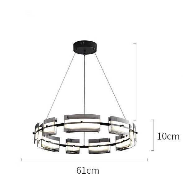 Ribbed Glass LED Chandelier – Round & Linear Options