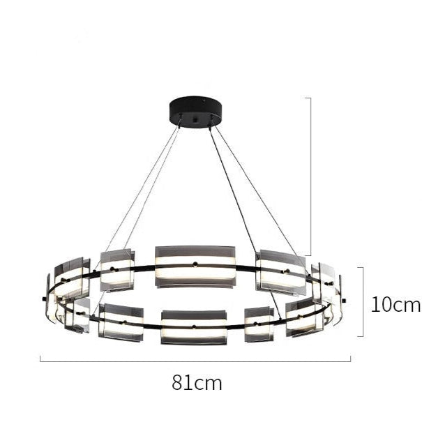 Ribbed Glass LED Chandelier – Round & Linear Options