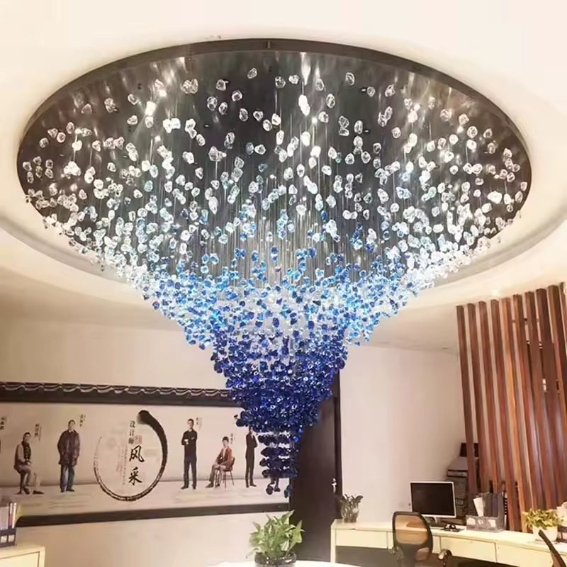 Large Luxury Crystal Staircase Chandelier