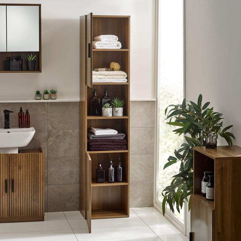 Hampshire 40cm Tall Bathroom Storage Cabinet - Textured Melamine