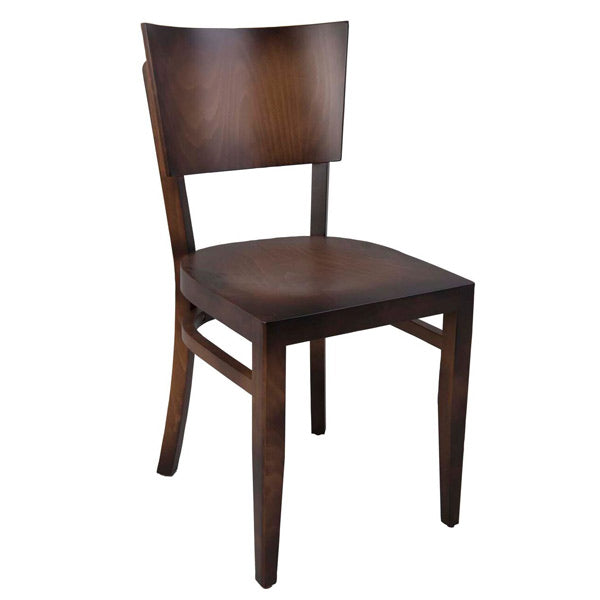 Classic Solid Wood Dining Chair with Curved Backrest and Sturdy Frame Design