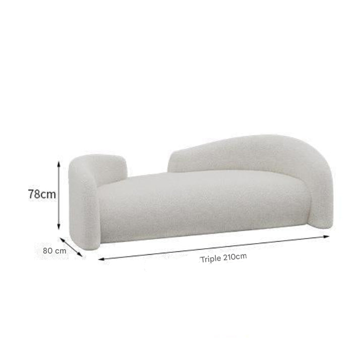 Nordic Lambskin Sofa Set – Creative Three-Seater & Sculptural Lounge Chairs