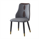 Designer Dining Chair with Artistic Backrest Cutout and Gold-Tipped Tapered Legs