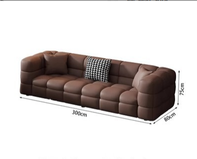 Italian PU Leather Modular Sofa – Club & Living Room Straight Line Couch