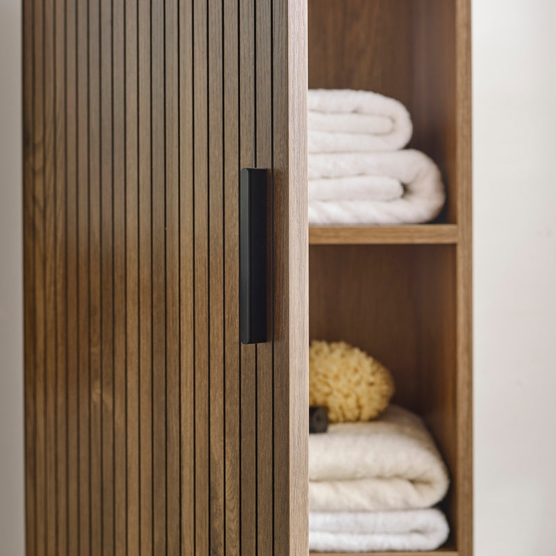Hampshire 40cm Tall Bathroom Storage Cabinet - Textured Melamine